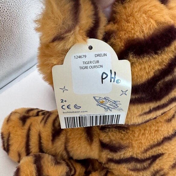 BAB Build-A-Bear Plush Tiger Cub Orange Black Tag - Picture 10 of 10